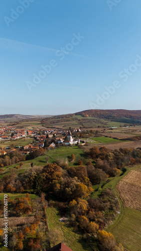 Obraz na płótnie A stock photo of the Hosman Fortified Church in Romania captures the charm and historical significance of this well-preserved medieval monument. w salonie