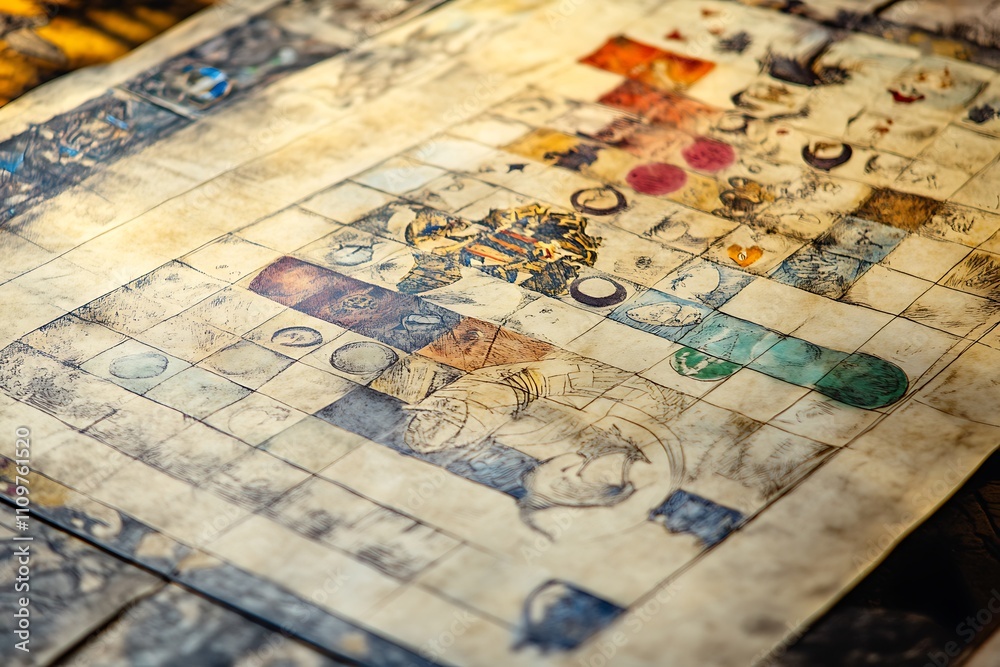 Naklejka premium Antique Game Board