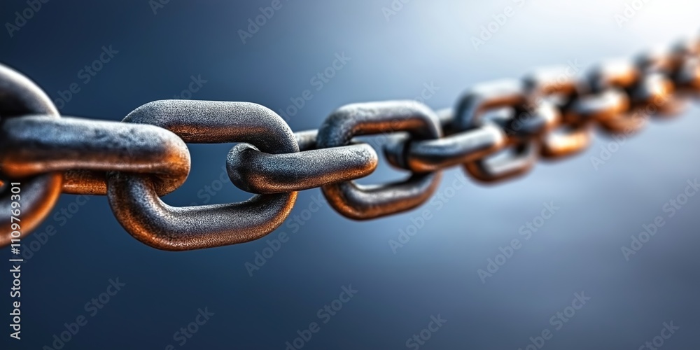 Obraz premium Chain link is shown in a close up