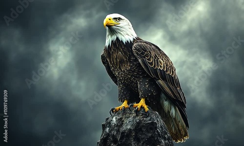 Majestic Bald Eagle on a Stormy Day