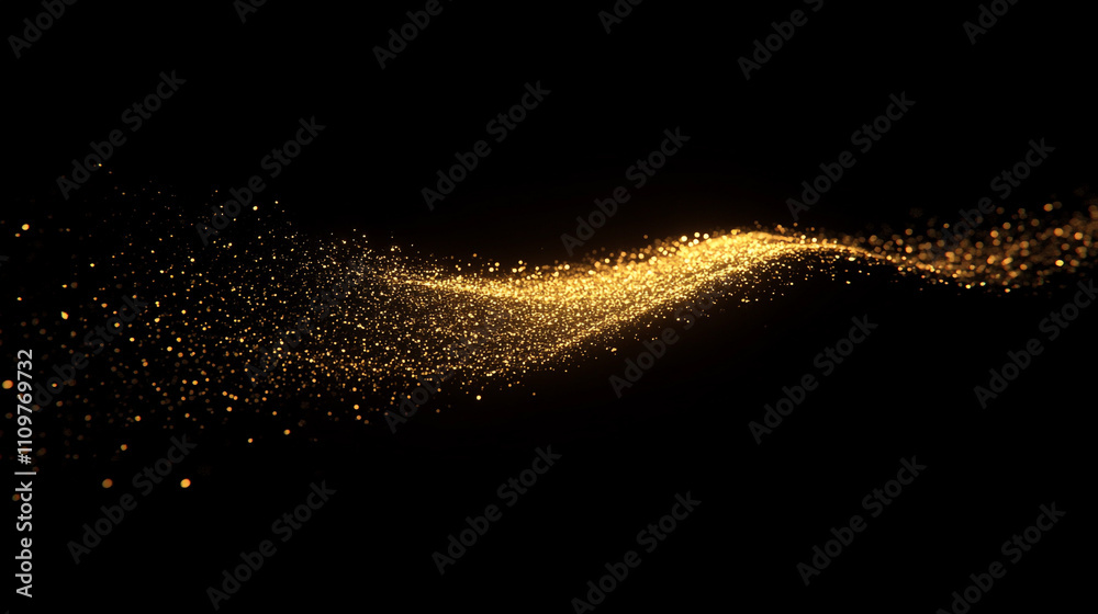 Golden Glitter Wave Sparkling Dust Shimmering Particles Abstract Background Texture Golden Glitter Wave Sparkling Dust Shimmering Particles Abstract Background Texture
