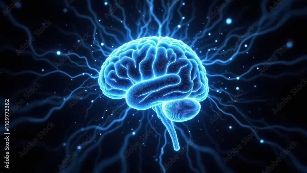 An artistic representation of an artificial brain with electrical activity, symbolizing advanced cognitive abilities or AI technology. An artistic representation of an artificial brain with electrical activity, symbolizing advanced cognitive abilities or AI technology.