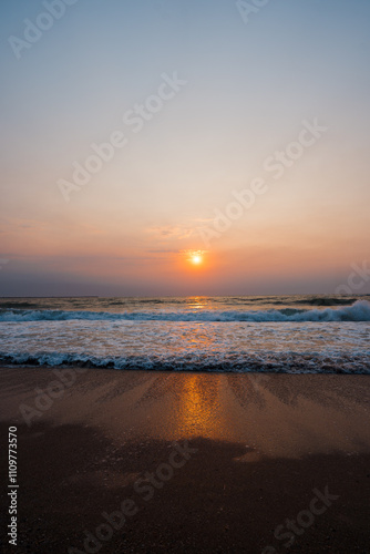 Wallpaper Mural An amazing sunrise over the Black Sea in Eforie, Romania, offers a breathtaking sight as the sun begins to rise over the horizon. Torontodigital.ca
