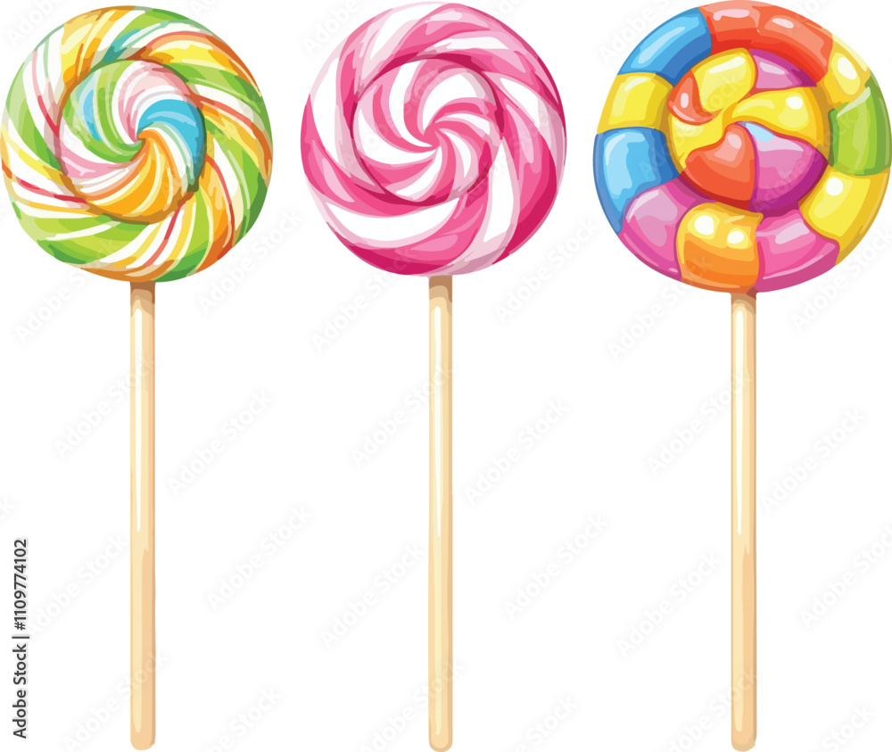 custom made wallpaper toronto digitalLollipop Candy Vector Illustration
