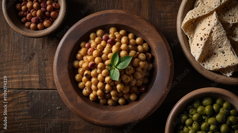Fototapeta premium Roasted Peas and Olives