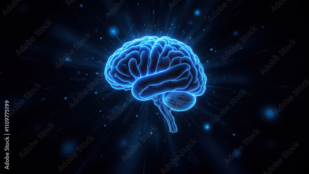 A graphic representation of human brain with glowing energy or data flow, symbolizing artificial general intelligence's complexity. A graphic representation of human brain with glowing energy or data flow, symbolizing artificial general intelligence's complexity.