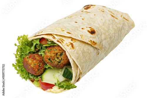 food, tortilla, wrap on white background, PNG