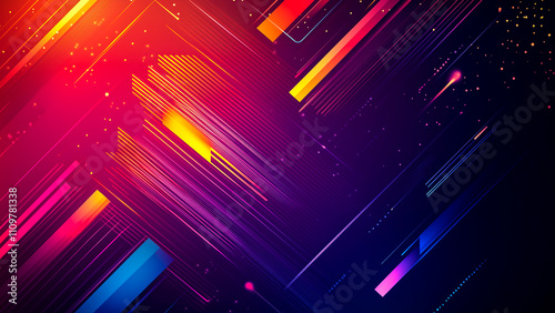Vibrant abstract vector featuring gradient spheres and flowing ribbons, perfect for professional corporate presentations.