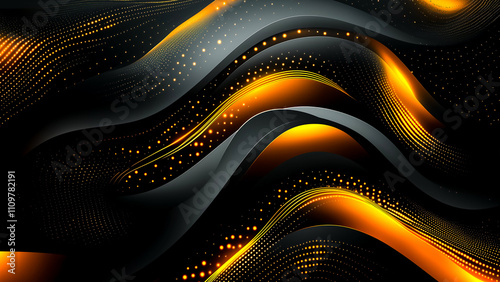Vibrant abstract vector featuring gradient spheres and flowing ribbons, perfect for professional corporate presentations.