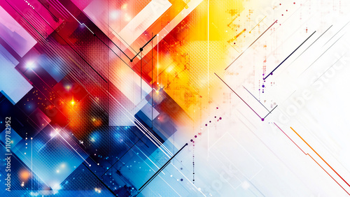 Vibrant abstract vector featuring gradient spheres and flowing ribbons, perfect for professional corporate presentations.