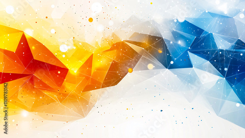 Vibrant abstract vector featuring gradient spheres and flowing ribbons, perfect for professional corporate presentations.