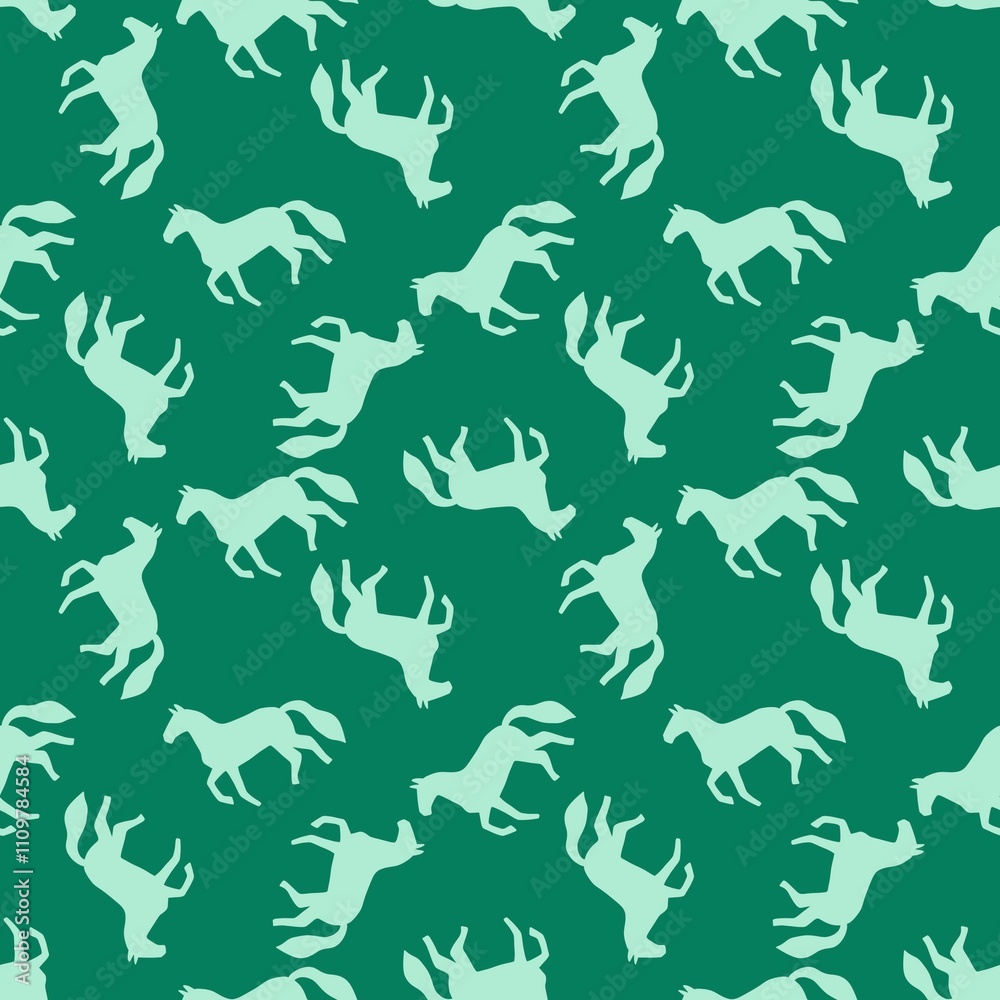 Christmas animals seamless horse pattern for wrapping paper and fabrics Christmas animals seamless horse pattern for wrapping paper and fabrics