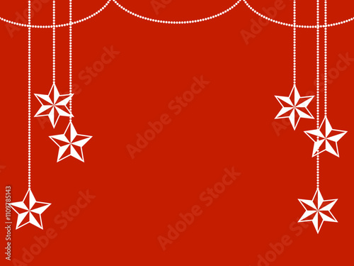 フラットクリスマススターオーナメントフレームE：白