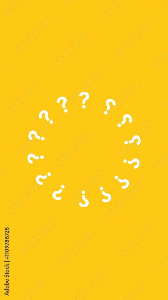 question mark animation on a yellow background. 4K Transparent ...