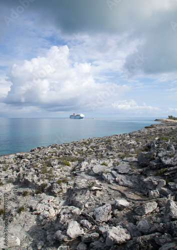 Obraz na płótnie Little Stirrup Cay Island Rocky Coastline w salonie