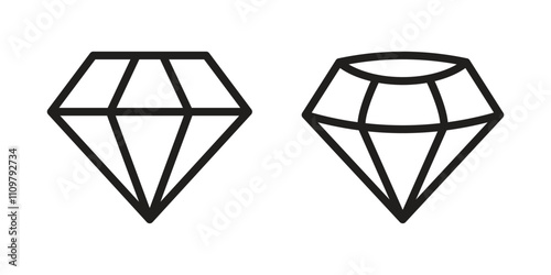 Vector Diamond Icons In Outline