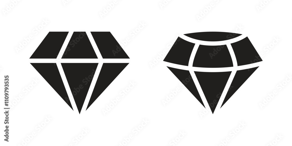 Vector Diamond Icon Set. Diamond Symbols Flat Design Vector Diamond Icon Set. Diamond Symbols Flat Design