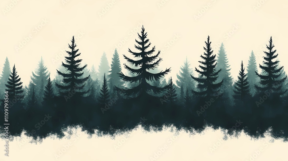 Obraz premium Mystical forest artwork blending pyrography textures with digital art techniques for a magical and atmospheric visual experience.