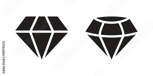 Vector Diamond Icon Set. Diamond Symbols Flat Design
