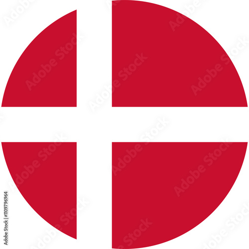 Free Download Denmark circle flag icon, round with danish national flag colors - GFXLoad