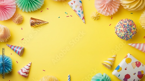 Birthday Party Background with Balloons photo