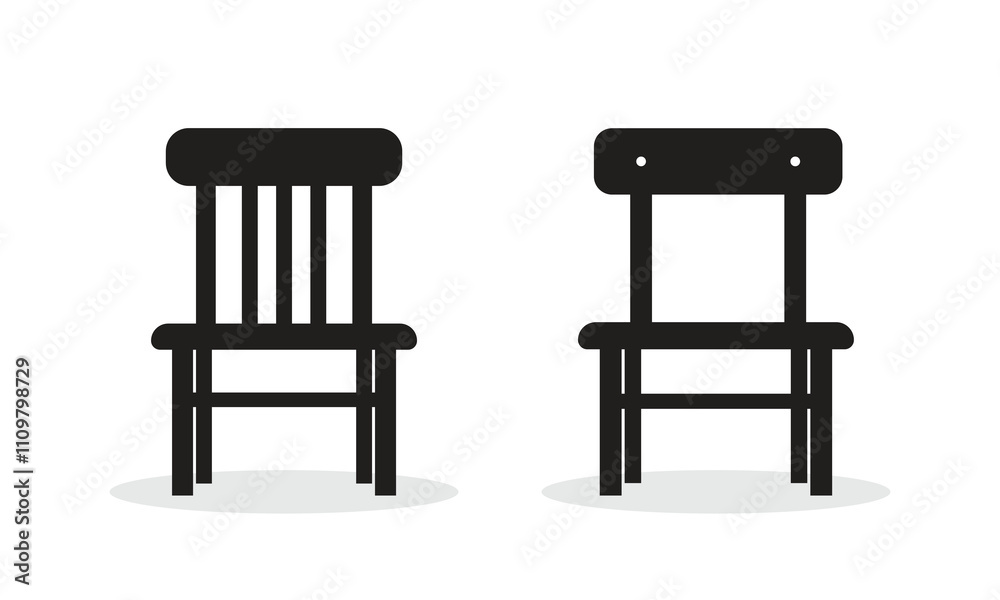 Fototapeta premium Vector Chair Silhouette Icon Set