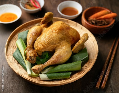 ingkung ayam a traditional food from yogyakarta indonesia made from a whole chicken boiled with spice photo