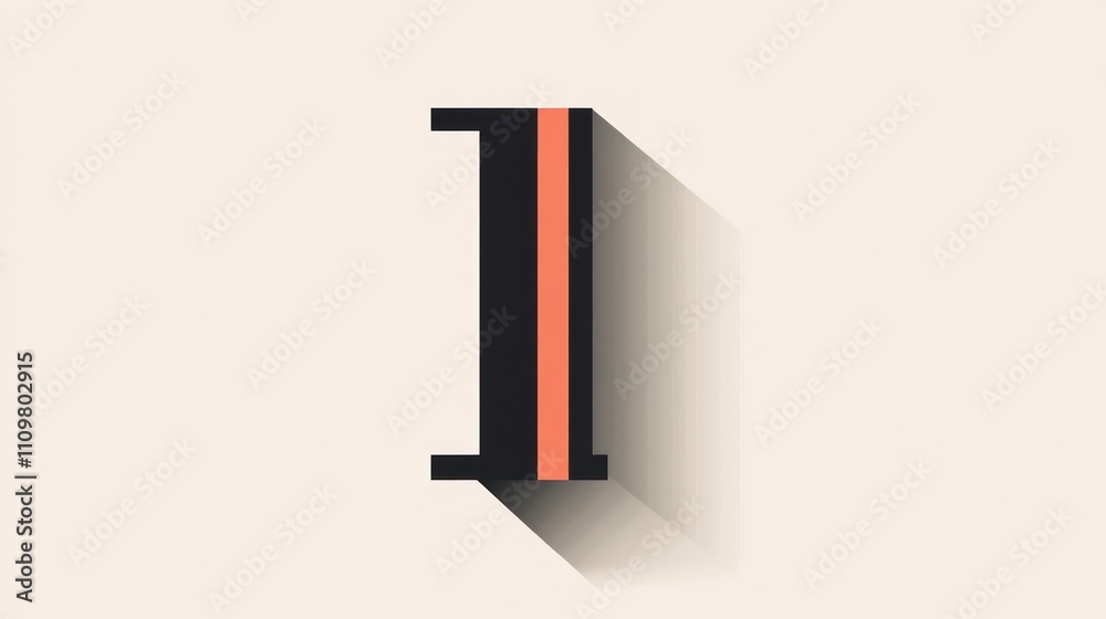 Bold letter I logo, single line with shadow effect Bold letter I logo, single line with shadow effect