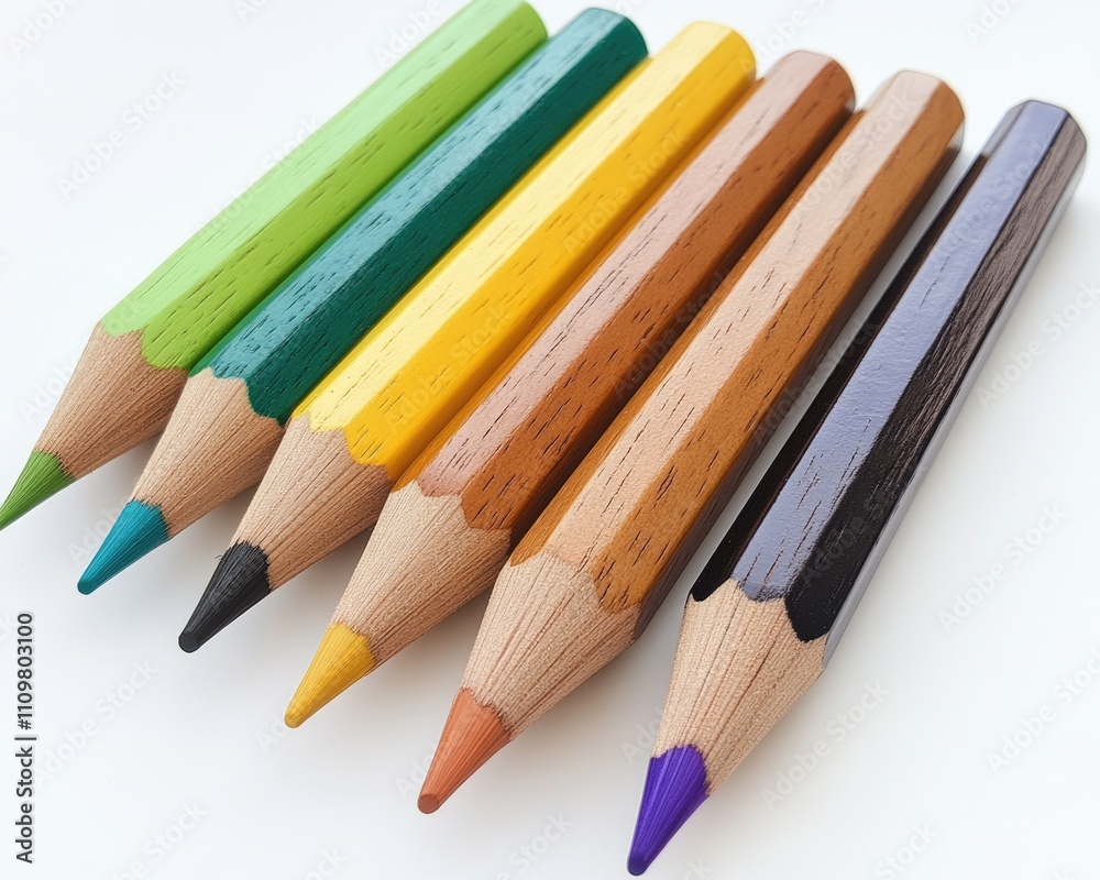 Vibrant Wooden Pencils in Vivid Hues, A Spectrum of Colourful Shades for Creative Expressions Vibrant Wooden Pencils in Vivid Hues, A Spectrum of Colourful Shades for Creative Expressions