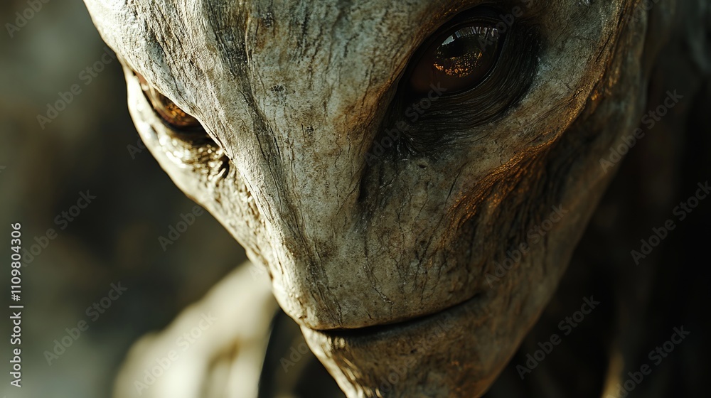 An artistic depiction of a stone-textured alien creature, showcasing exceptional artistry and imagination, resembling prehistoric or ancient styles. An artistic depiction of a stone-textured alien creature, showcasing exceptional artistry and imagination, resembling prehistoric or ancient styles.