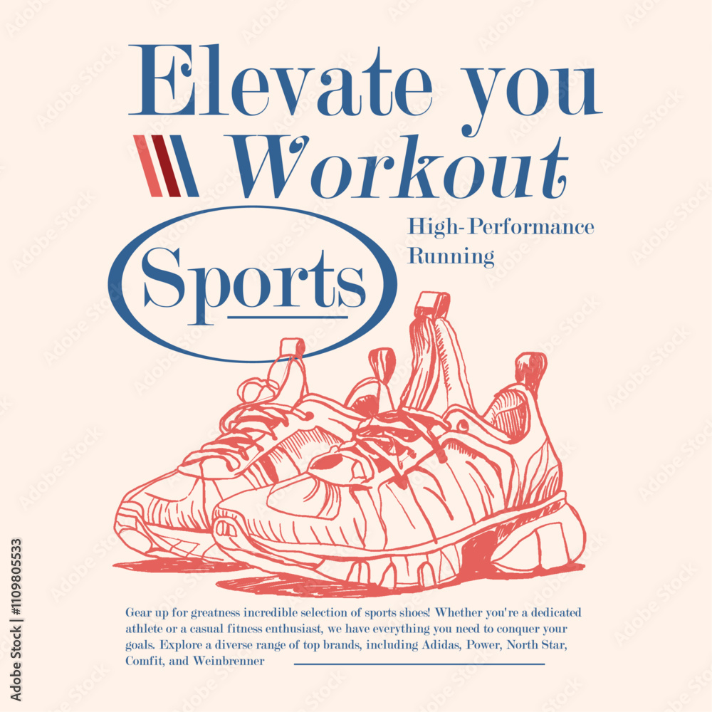 Sports graphic. Elevate you workout slogan text print. sports shoes. power of running. graphic design. printing design. girls prints. vector graphics. t shirt design. sweatshirt vector.