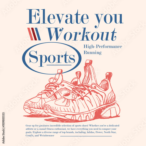 Sports graphic. Elevate you workout slogan text print. sports shoes. power of running. graphic design. printing design. girls prints. vector graphics. t shirt design. sweatshirt vector.