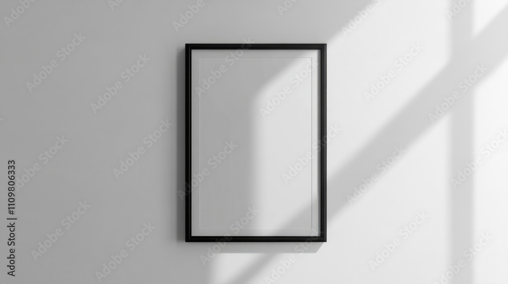 Minimalist Empty Frame on a Luminous Wall - Versatile Mockup for Posters and Pictures Minimalist Empty Frame on a Luminous Wall - Versatile Mockup for Posters and Pictures