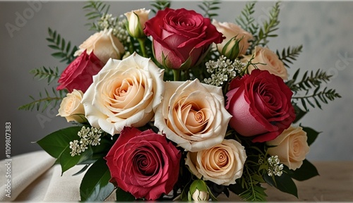 Romantic flowers vibrant blooms soft pet generative ai 