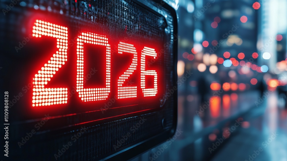 A captivating futuristic scene set in an urban environment highlighting digital numbers displaying the year 2026, symbolizing advancement and forward-thinking. A captivating futuristic scene set in an urban environment highlighting digital numbers displaying the year 2026, symbolizing advancement and forward-thinking.