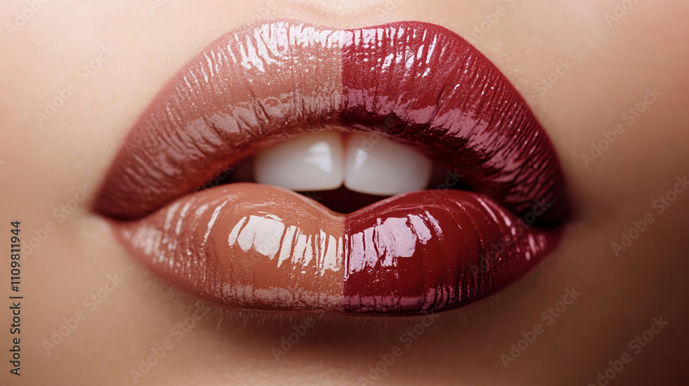 different matte shade lipstick shade on lips .ai generative different matte shade lipstick shade on lips .ai generative