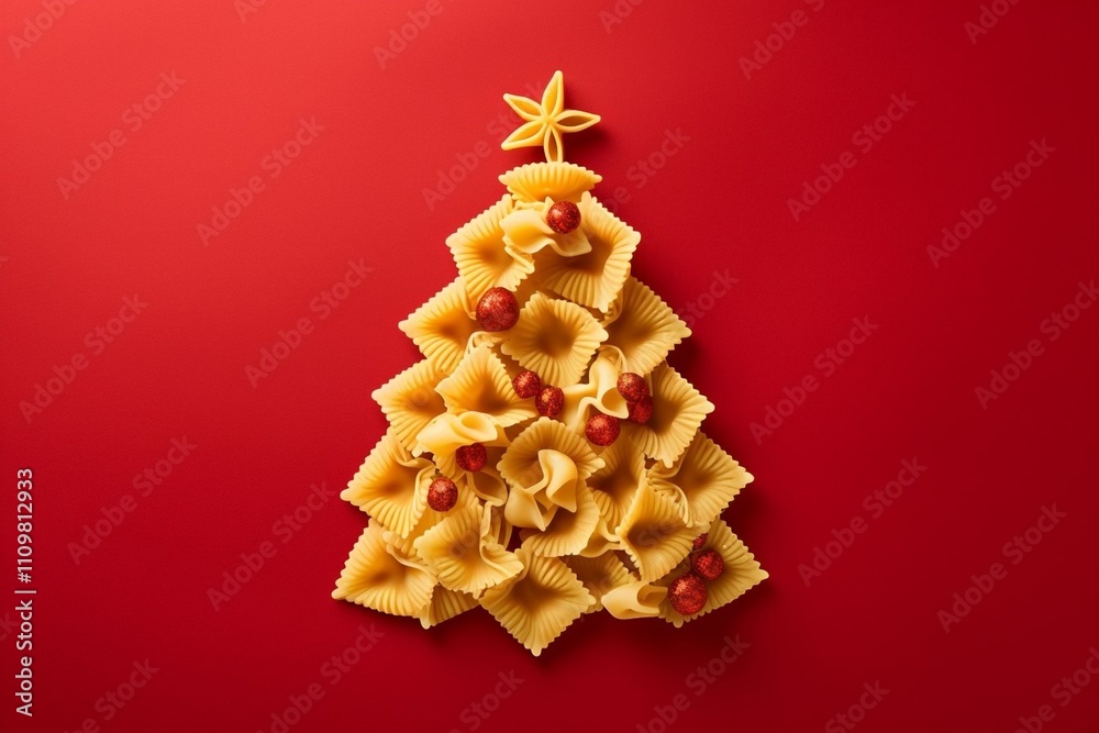 This is an artistic and creative recipe for making a Christmasthemed pasta tree decor. Christmas and New Year background