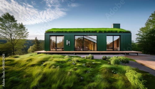 modern eco friendly house with green roof modern architecture sustainable living green building grass roof contemporary architecture