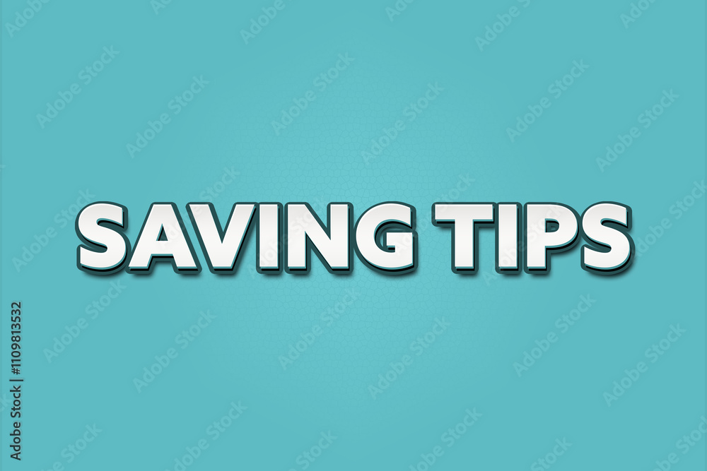 Obraz premium Saving Tips.. A Illustration with white text isolated on light green background.