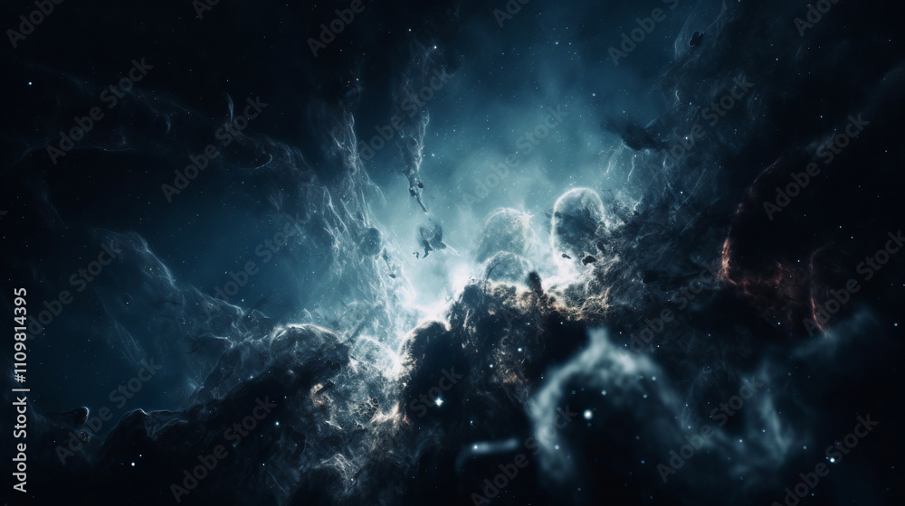 Majestic Cosmic Nebula With Vibrant Colors and Swirling Gases in the Depths of Space Majestic Cosmic Nebula With Vibrant Colors and Swirling Gases in the Depths of Space