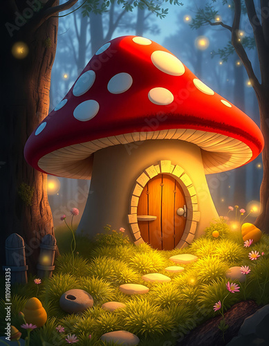 magic mushroom in the forest