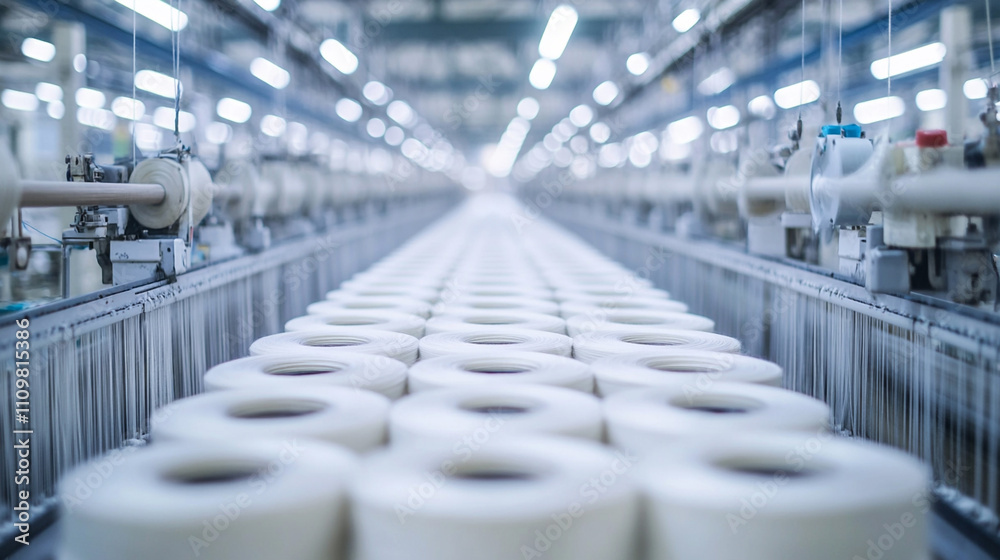 Obraz premium fabric industry factory manufacturing process.ai generative