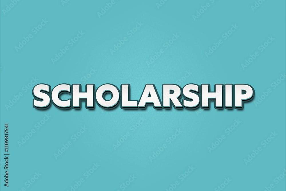 Scholarship. A Illustration with white text isolated on light green background. Scholarship. A Illustration with white text isolated on light green background.