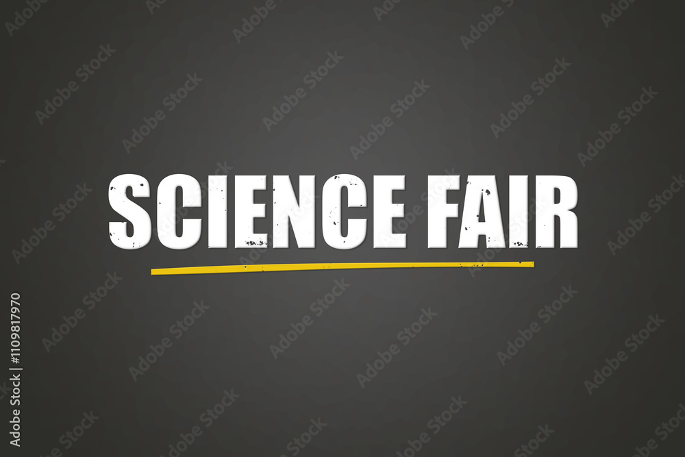 Science Fair. A blackboard with white text. Illustration with grunge text style. Science Fair. A blackboard with white text. Illustration with grunge text style.