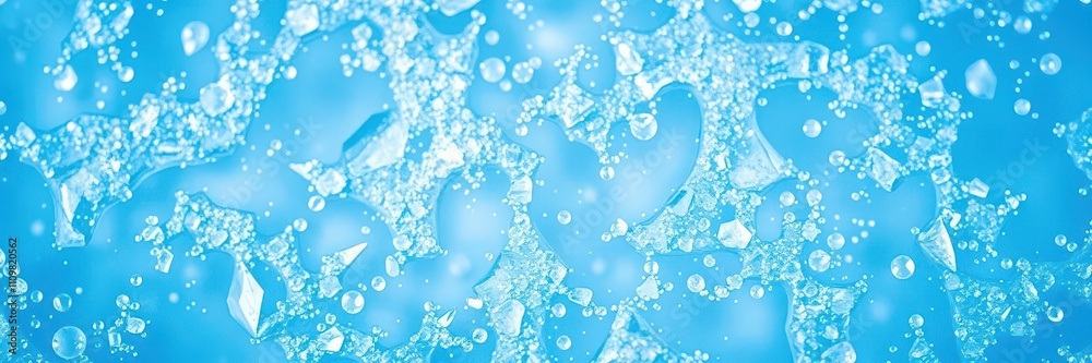 Abstract geometric blue ice texture with a symmetrical pattern resembling frozen crystals, clean, ice, shiny Abstract geometric blue ice texture with a symmetrical pattern resembling frozen crystals, clean, ice, shiny