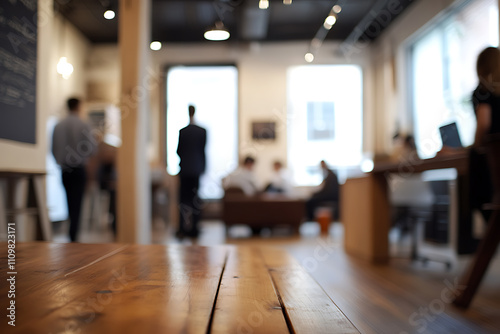 Wallpaper Mural Casual business office environment with blurred people and a soft bokeh background, evoking a relaxed and professional workspace Torontodigital.ca