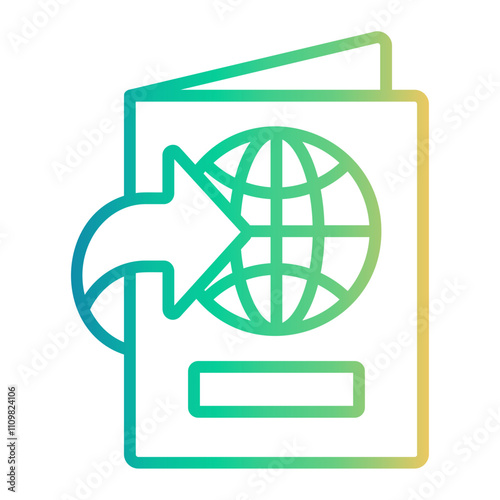 visa Line Gradient Icon