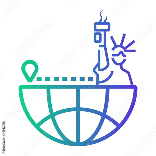 emigration Line Gradient Icon