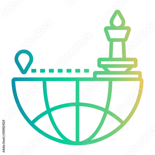 emigration Line Gradient Icon