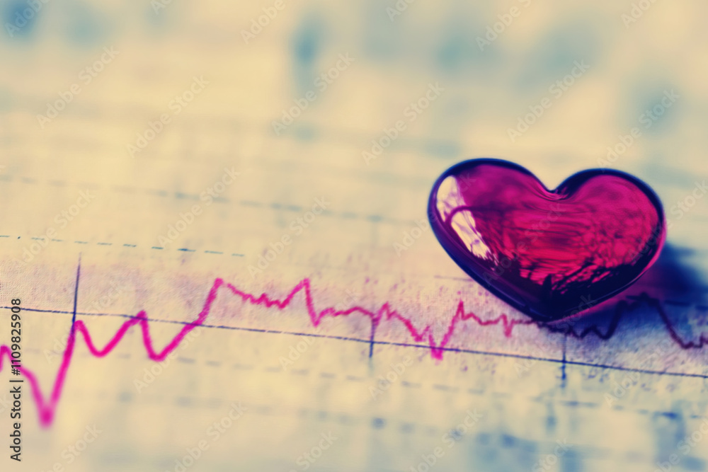 heart on the background of the cardiogram heart on the background of the cardiogram